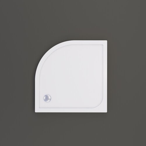 Douchebak BWS Saro Kwartrond Acryl 70x70cm Inclusief Plint Wit 