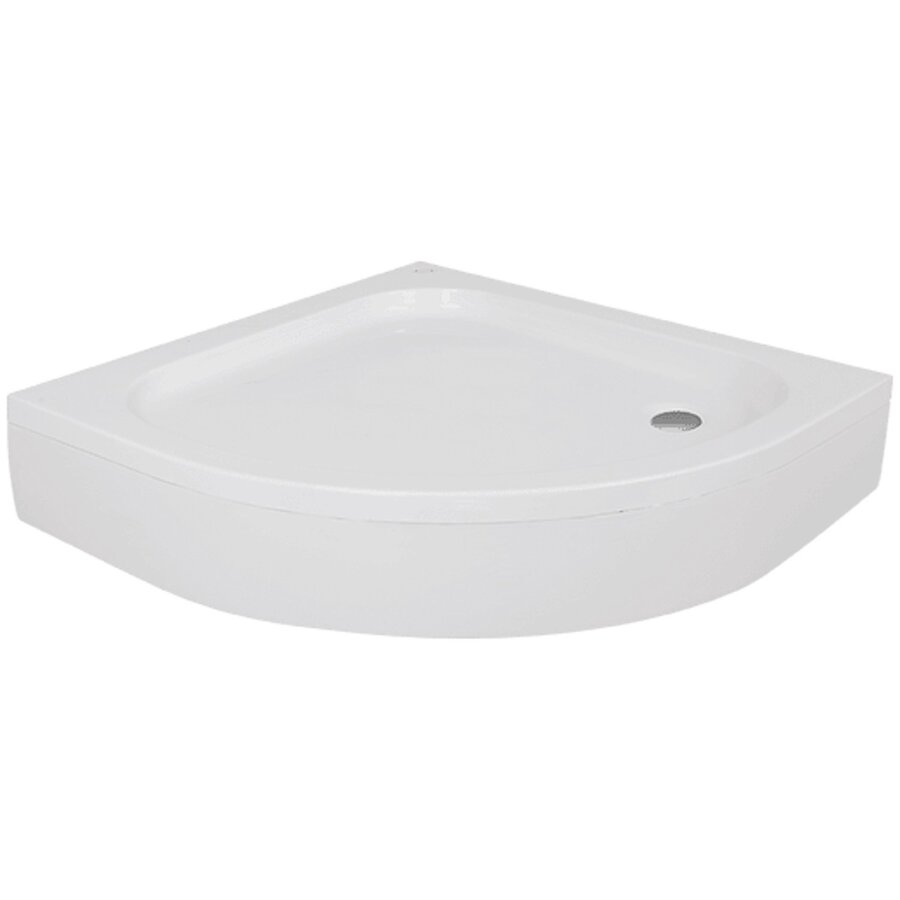 Douchebak BWS Saro Kwartrond Acryl 70x70cm Inclusief Plint Wit