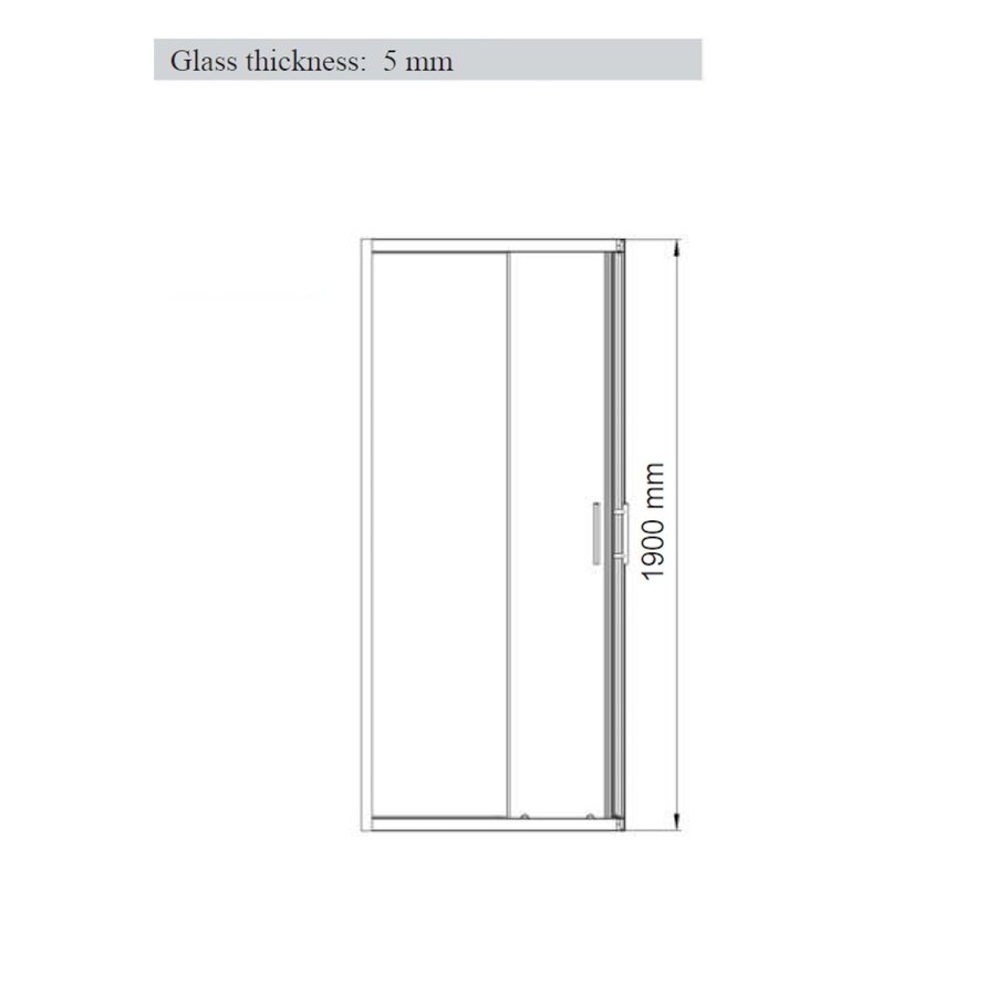 Douchecabine Dubbele Schuifdeur BWS Luad 90x90x190 cm Chroom