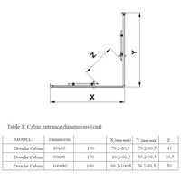 Douchecabine Dubbele Schuifdeur BWS Luad 90x90x190 cm Chroom