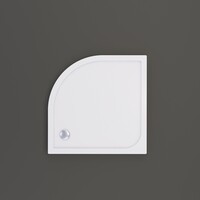 Douchebak BWS Kwart Rond Cast Marble 80x80 cm Zelfdragend Wit