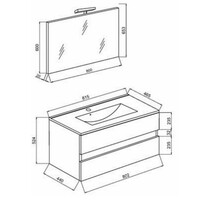 Badkamermeubelset Van Marcke Ada Compleet Set 80CM Glanzend Wit Met Spiegel
