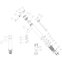 Wastafelmengkraan Hoog BWS Uitloop 19.5 cm 1-hendel Gunmetal