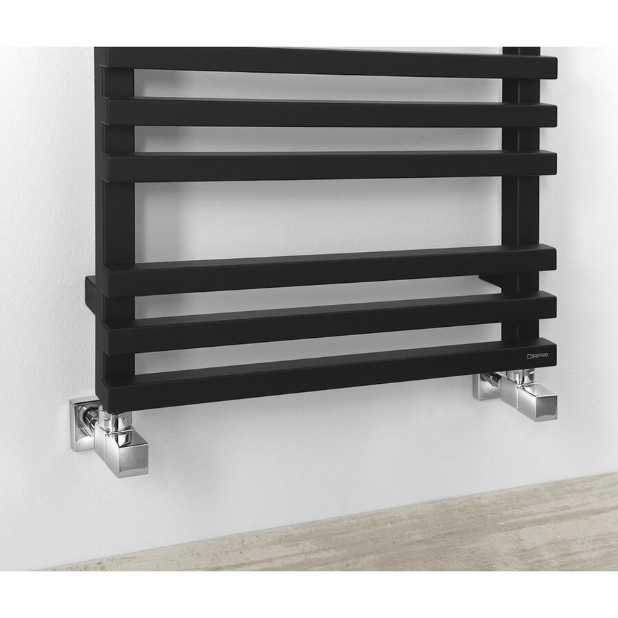 Designradiator Sapho Fantina Recht 50x164,7cm 495W Mat Zwart