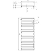 Designradiator Sapho Fantina Recht 50x121,5cm 495W Zilver