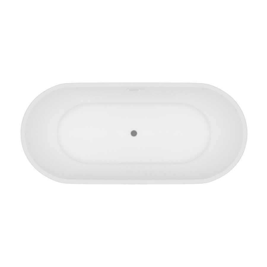 Vrijstaand ligbad BWS ovaal Solid Surface 170x70x85 cm Mat Wit