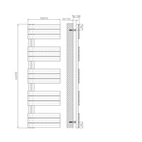Elektrische Handdoekradiator BWS Russ Links aansluiting 755W 160x50 cm Wit