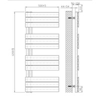 Elektrische Handdoekradiator BWS Russ Links aansluiting 593W 120x50 cm Wit