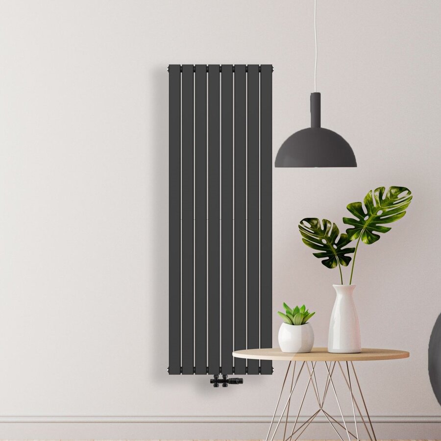 Radiator BWS Busso Verticaal Vierkant Dubbelzijdig 180x608 cm Zwart