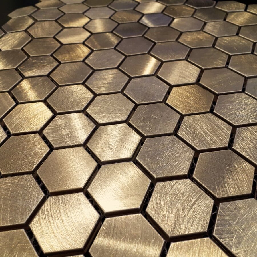 BWS Goud Mozaiek Hexagon 30X30 CM (prijs per stuk)