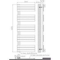 Handdoekradiator BWS Boss Links aansluiting 864W 160x60 cm Wit