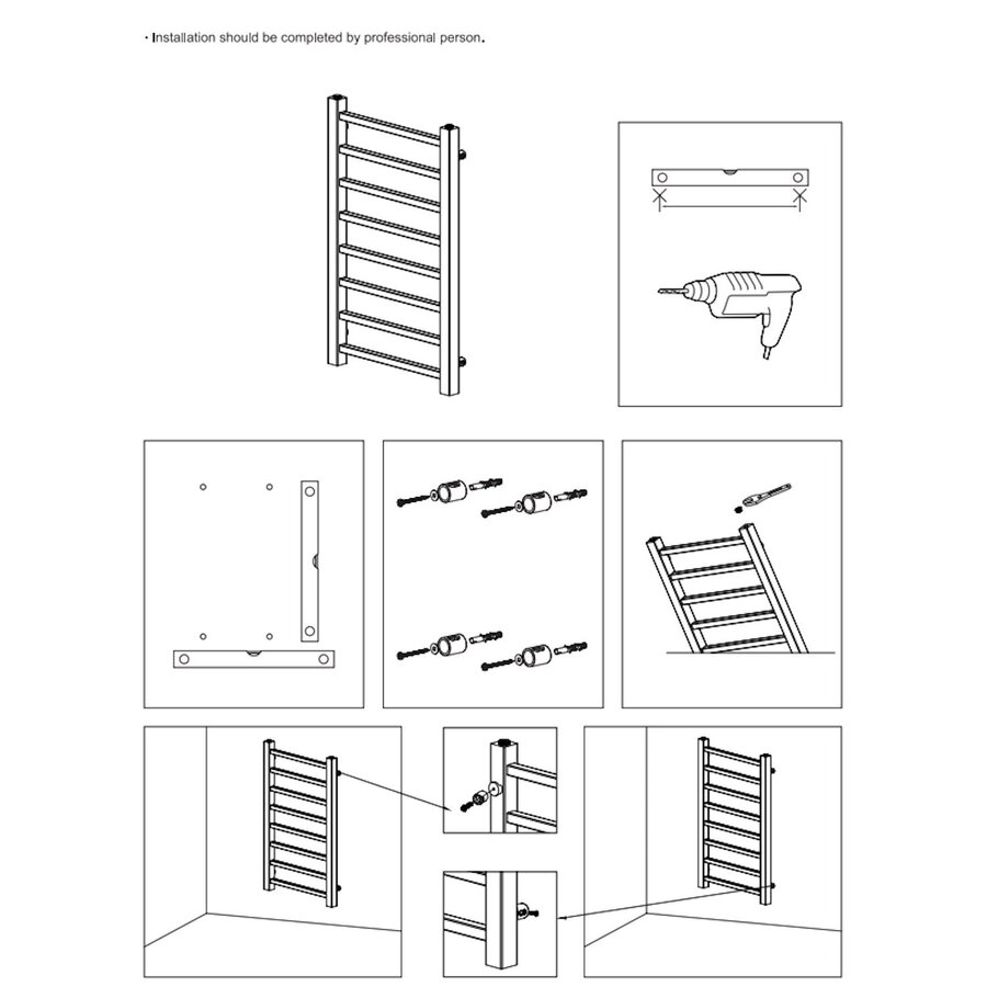 Elektrische Handdoekradiator BWS Bess 551W 160x50 cm Wit