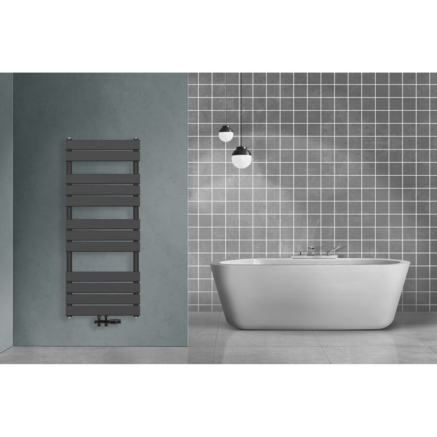 Handdoekradiator BWS Ress Middenaansluiting 180x50 cm Zwart