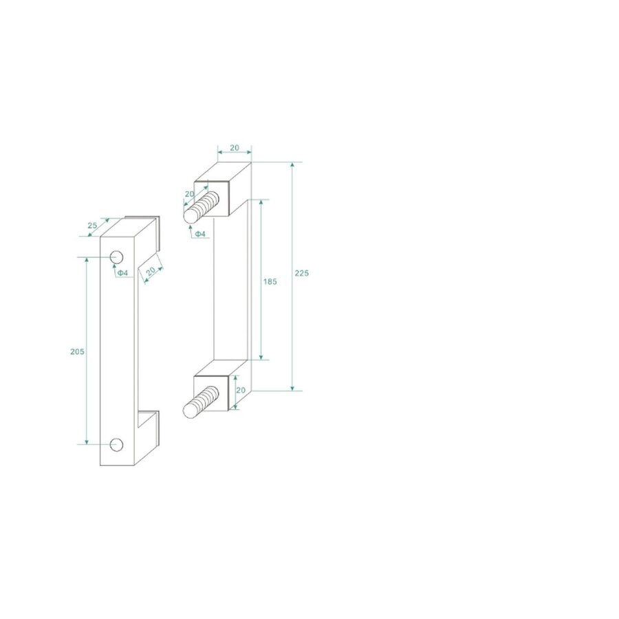 Scharnierset En Greep tbv Profielloze Nisdeur BWS Miley Geborsteld Messing