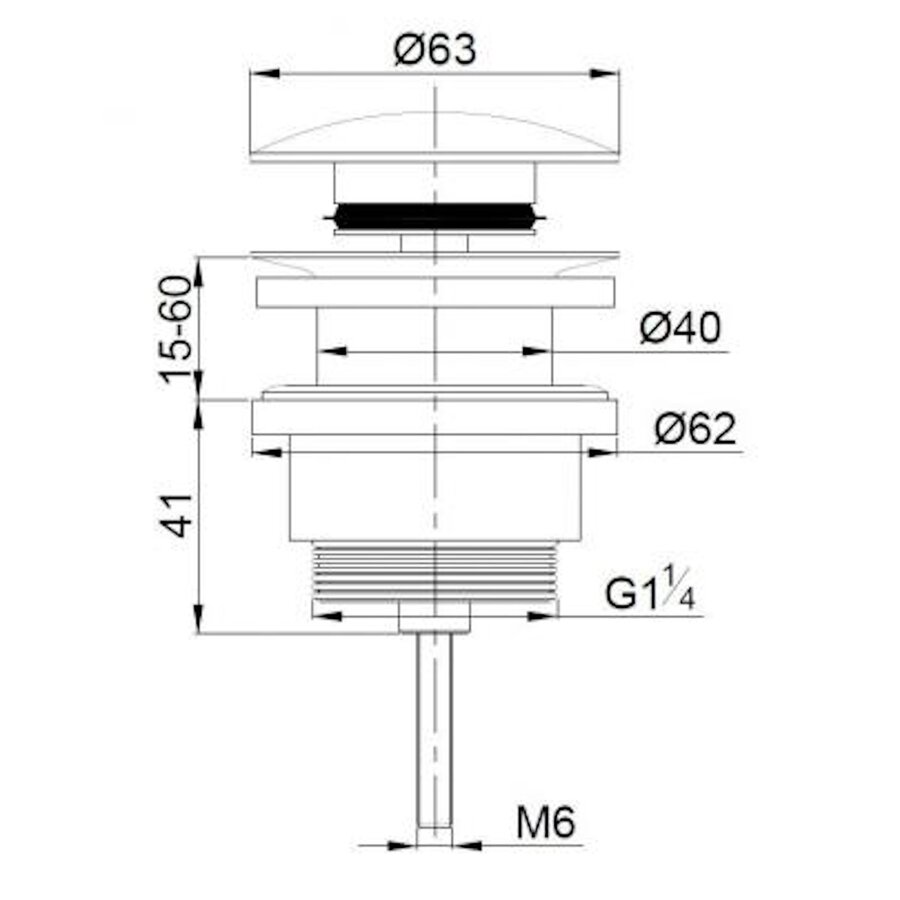 Clickwaste BWS Mark 5/4 Laag Geborsteld Messing Goud
