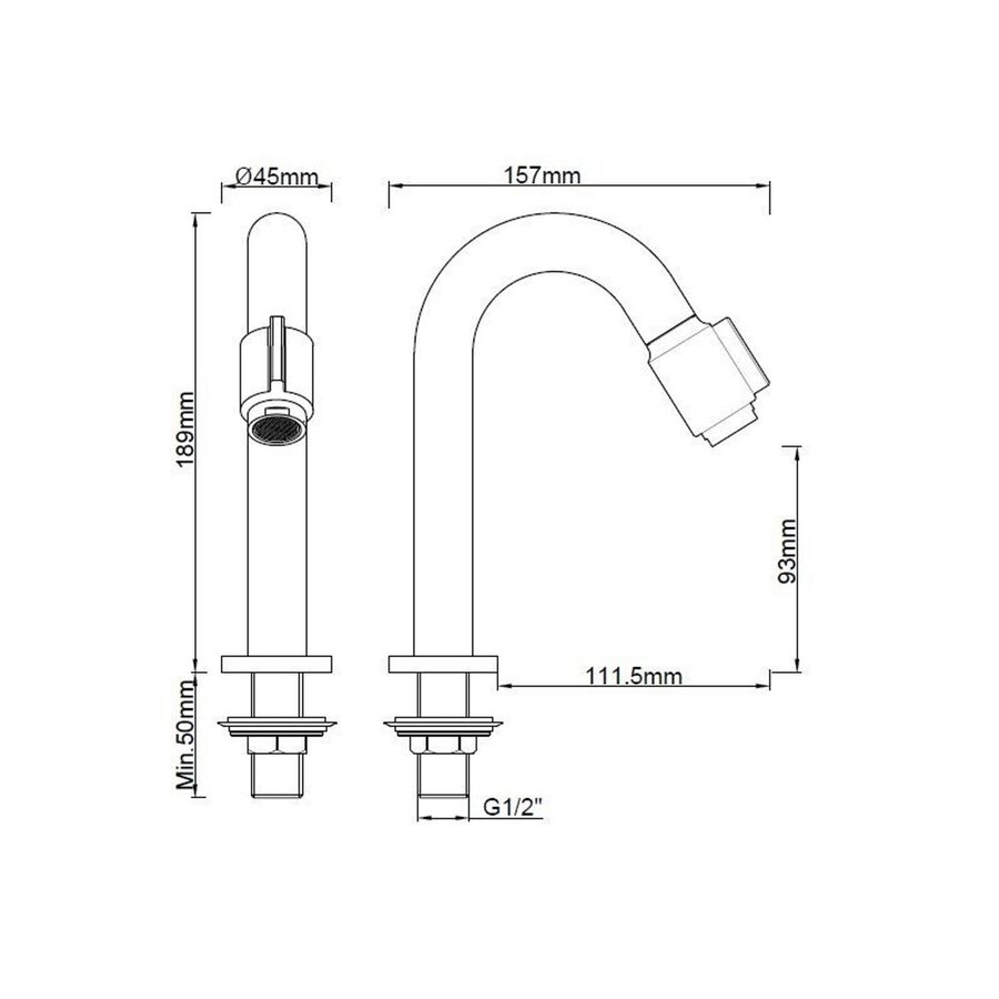 Luxe Toiletkraan BWS Mark 1/2'' Geborsteld Messing Goud