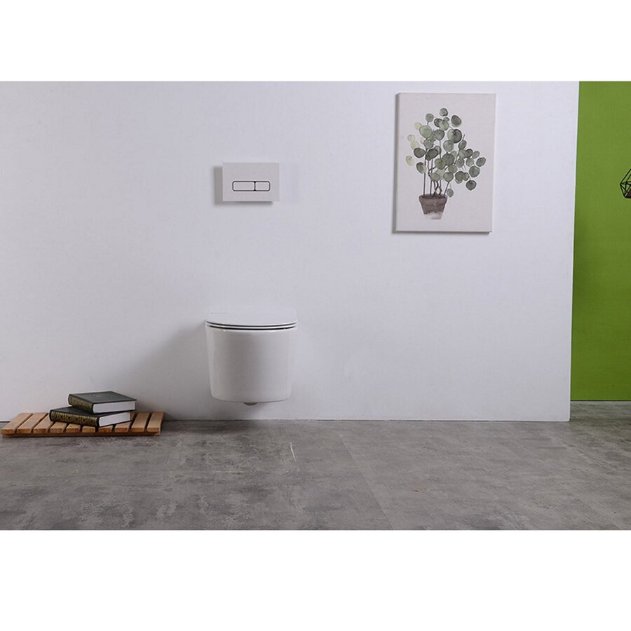 Rimless Wandcloset BWS Mark Met Toiletzitting Softclose En Quick Release Glans Wit