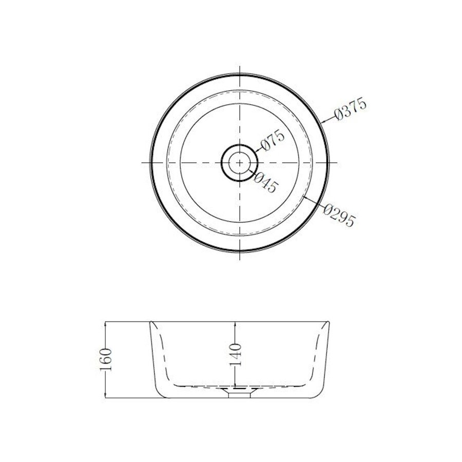 Waskom Best Design Color 37,5 x 37,5 x 16 cm Mat Wit Marble