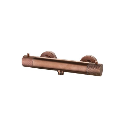 Douchemengkraan Opbouw Sanilux Ribb Thermostatisch Rond Met Geribbelde Knop Brons 