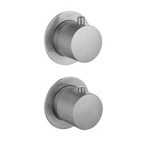 Regendoucheset Inbouw Sanilux Hops Met Box Thermostaat Douchekop 25 cm Met Geribbeld Knop Gunmetal