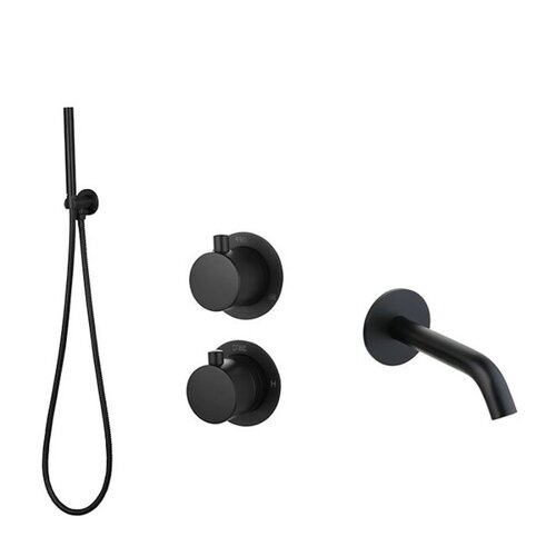 Badset Inbouw Sanilux Hops Met Box Thermostaat Muurbevestiging Mat Zwart 