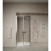 Dubbele douchecabine BWS Luad 120x90x190 cm Chroom