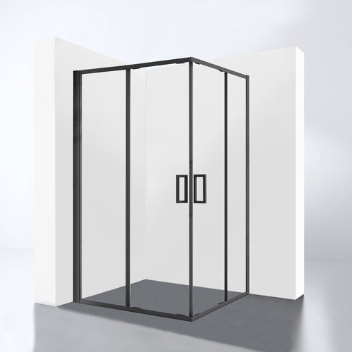 Douchecabine Best Design Hulmer Nero 120x89x210 cm Met Twee Schuifdeuren Mat Zwart 