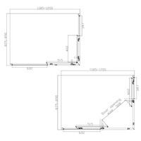 Douchecabine Best Design Hulmer Nancy 120x89x210 cm Met Twee Schuifdeuren Mat Goud