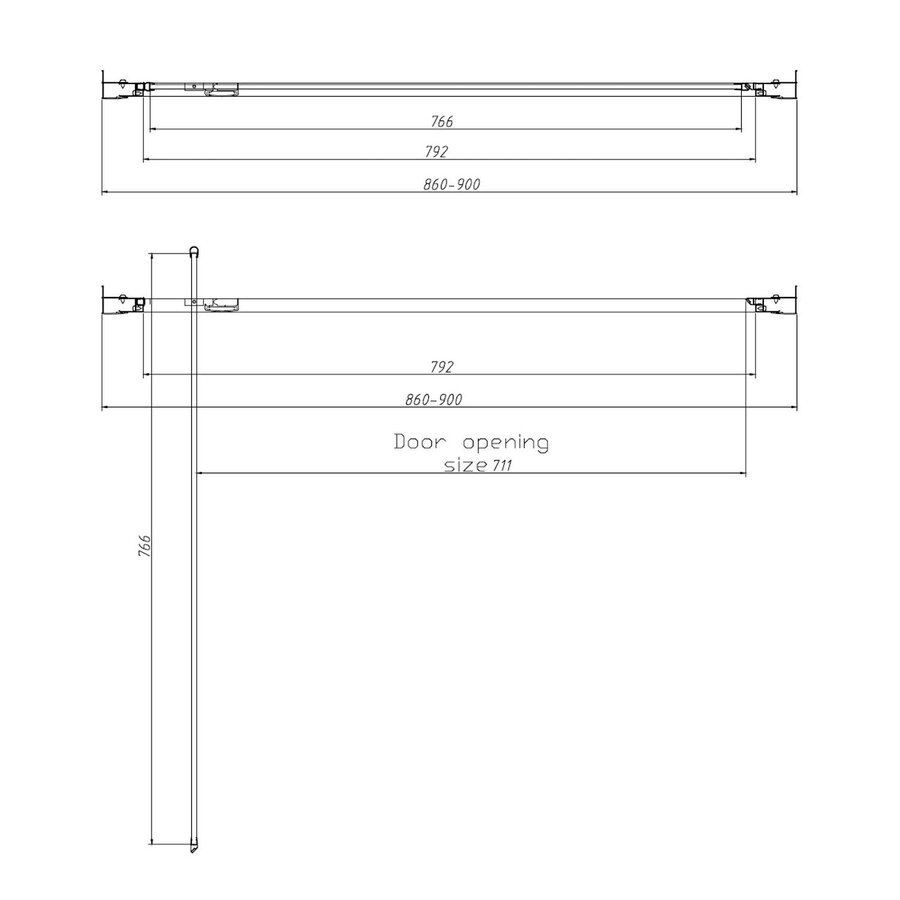 Nisdeur Best Design Nancy 90x200 cm Nano Glas 8 mm Mat Goud