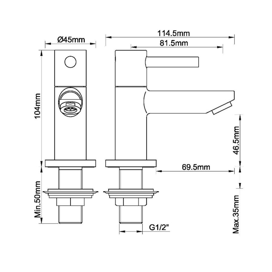 Toiletkraan BWS Mark 1/2 Geborsteld Brons Koper