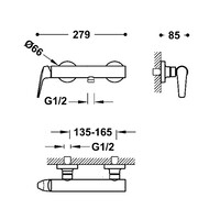 Douchekraan Inclusief Douchekop Tres Fuji Mat Rose Gold