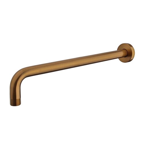 Douchearm Rond Gebogen Caral Wiesbaden Met Muurbevestiging 35 cm Geborsteld Brons Koper 