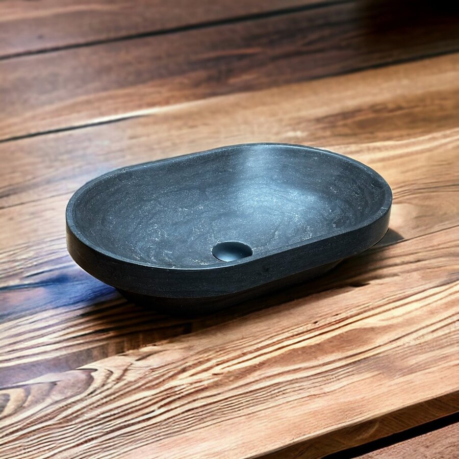 Waskom Casajoy Bold 53x35x12cm Natuursteen Ovaal