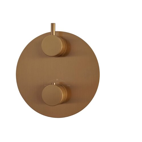 Afbouwdeel BWS Karsten Inbouwthermostaat 2 Weg Geborsteld Brons Koper 