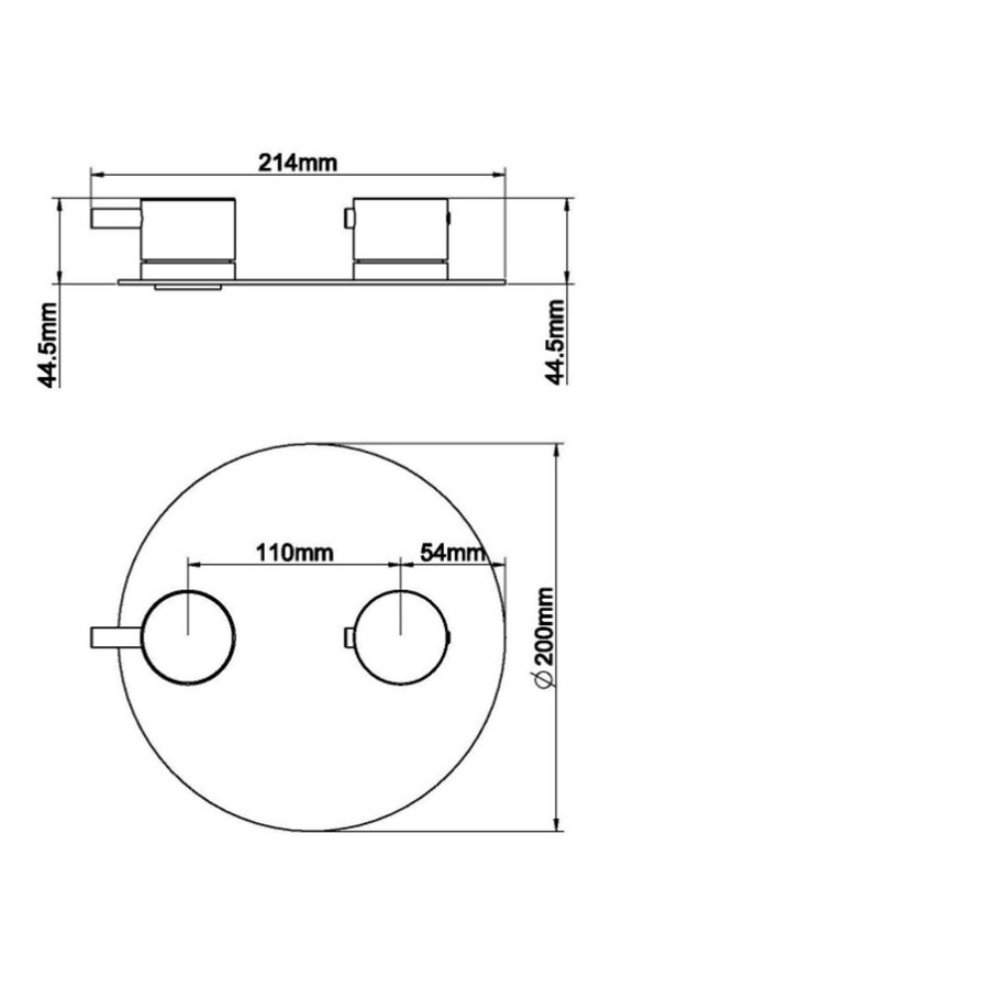 Afbouwdeel BWS Karsten Inbouwthermostaat 2 Weg Geborsteld Brons Koper