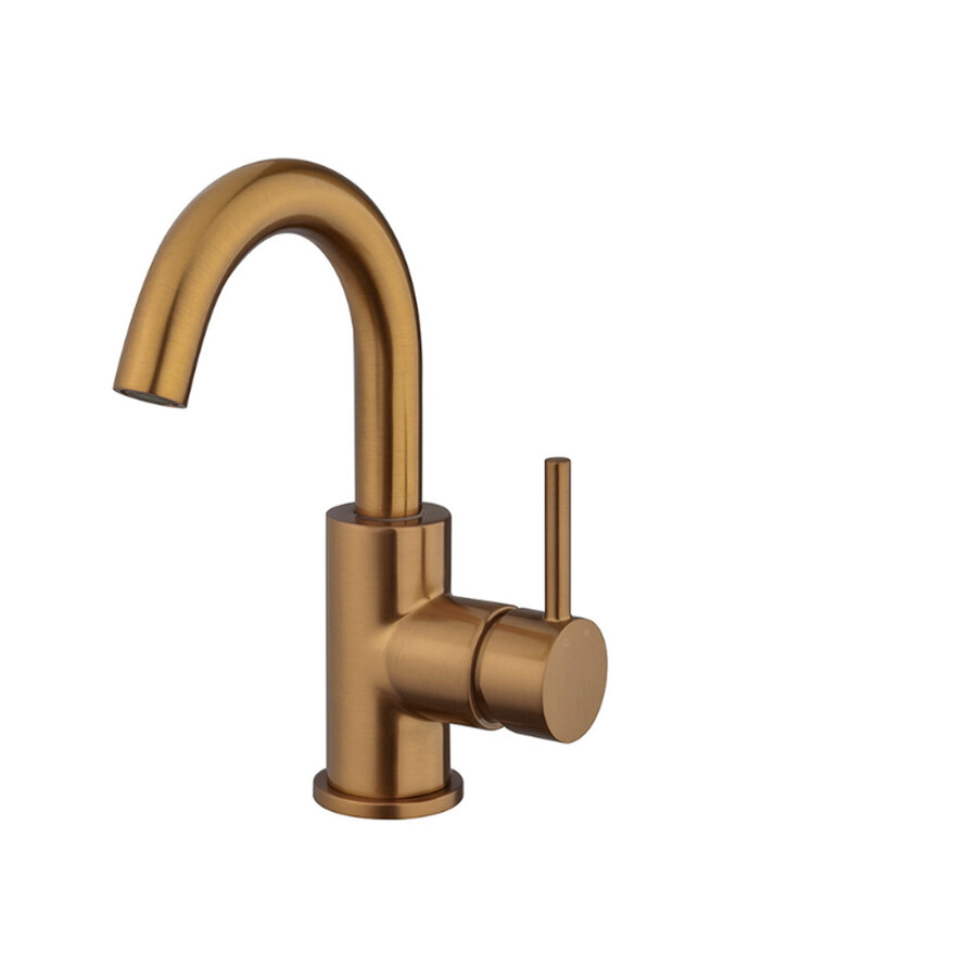 Opbouw Wastafelkraan Wiesbaden Camal Met Draaibare Uitloop Geborsteld Brons Koper