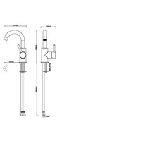 Opbouw Wastafelkraan BWS Cemal Met Draaibare Uitloop Geborsteld Brons Koper