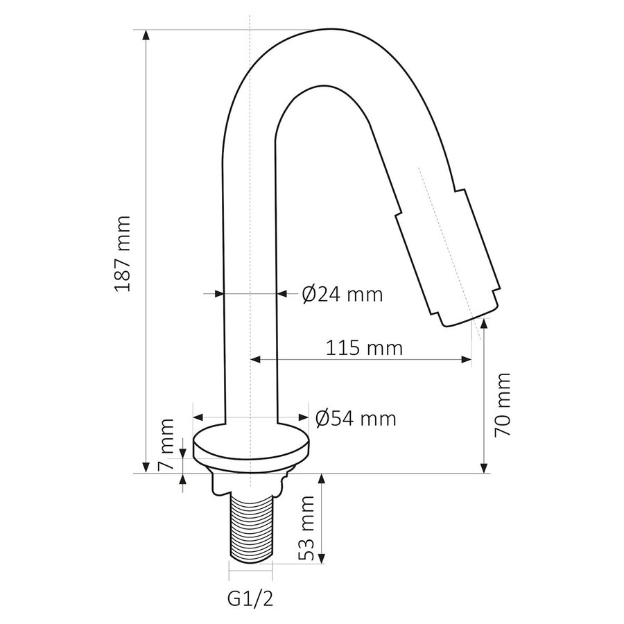 Koudwaterkraan Differnz Bow 19 cm Chroom