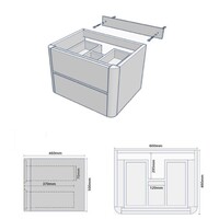 Badmeubel Casajoy Bold Natuurstenen Wastafel Met Onderkast 60 cm 2 Lades Eiken