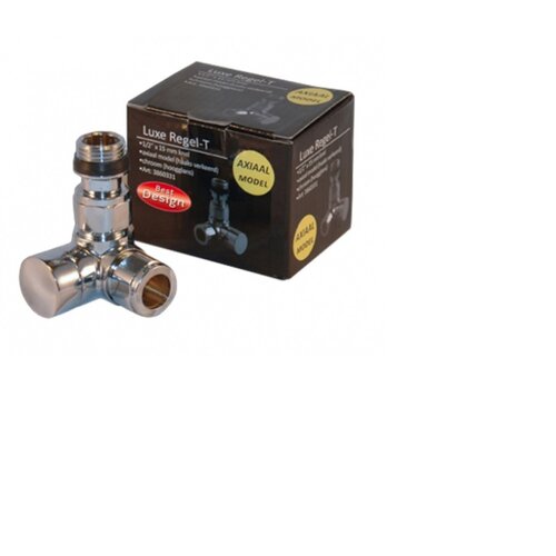 Voetventiel Axiaal (Haaks Verkeerd) Best Design Luxe Regel T 1/2x15mm Chroom 