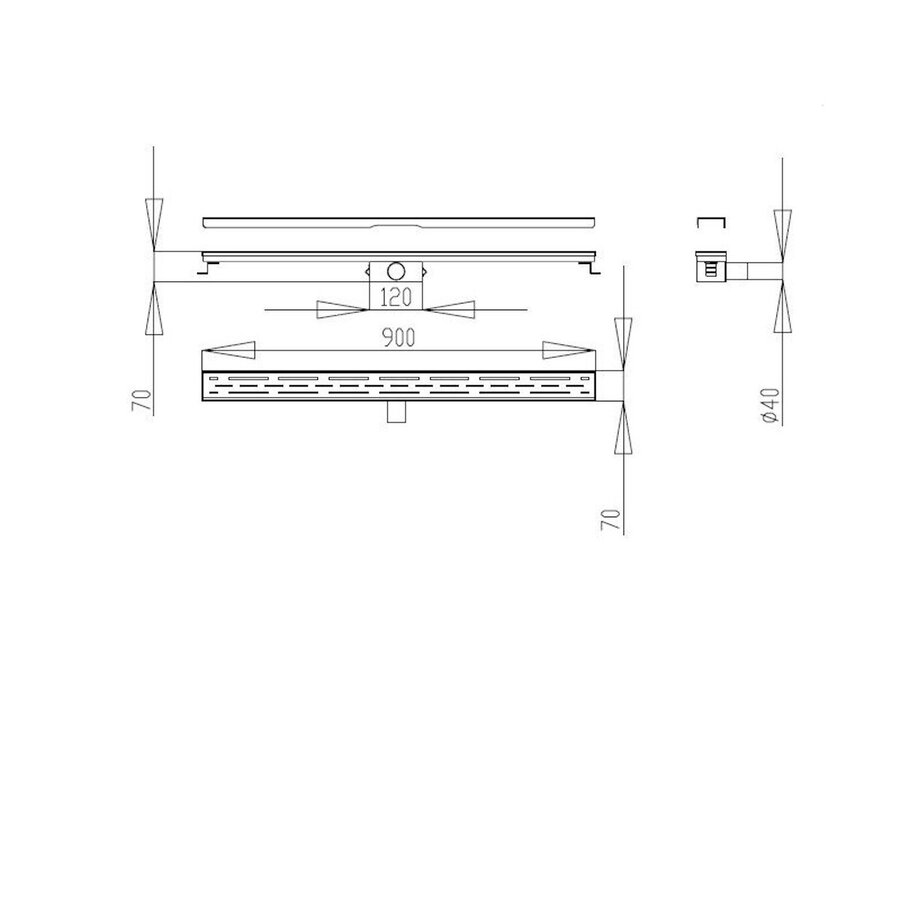 Douchegoot Best Design Nice Zonder Flens 90cm RVS