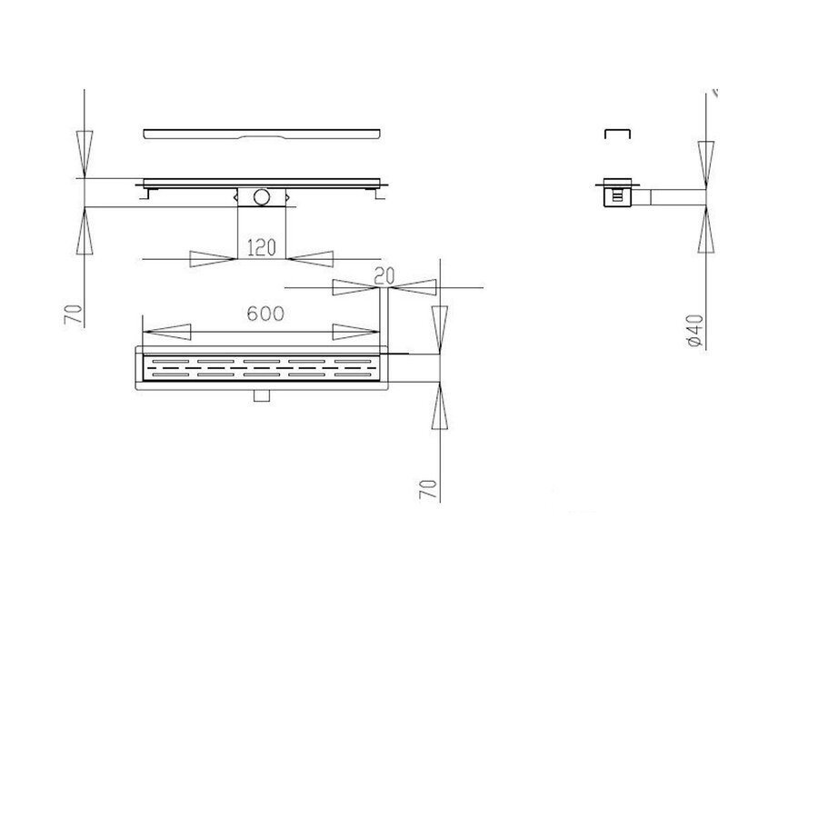 Douchegoot Best Design Nice Met Flens 60cm RVS