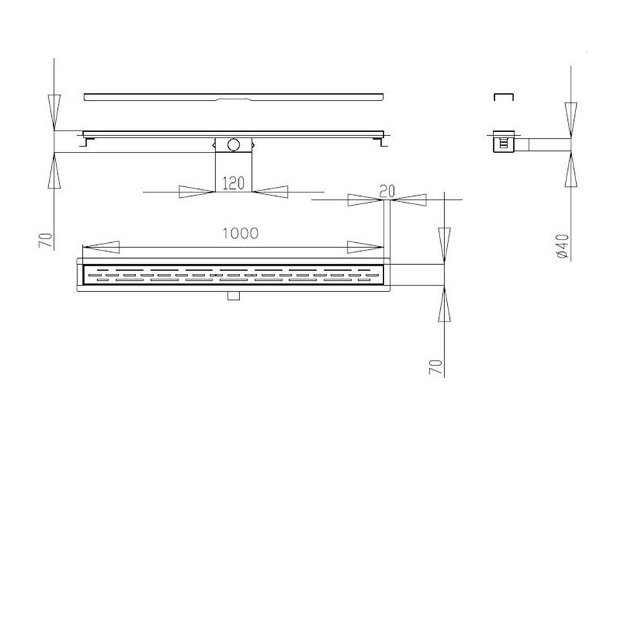 Douchegoot Best Design Nice Met Flens 100cm RVS