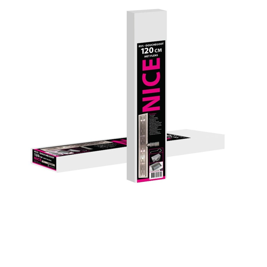 Douchegoot Best Design Nice Met Flens 120cm RVS