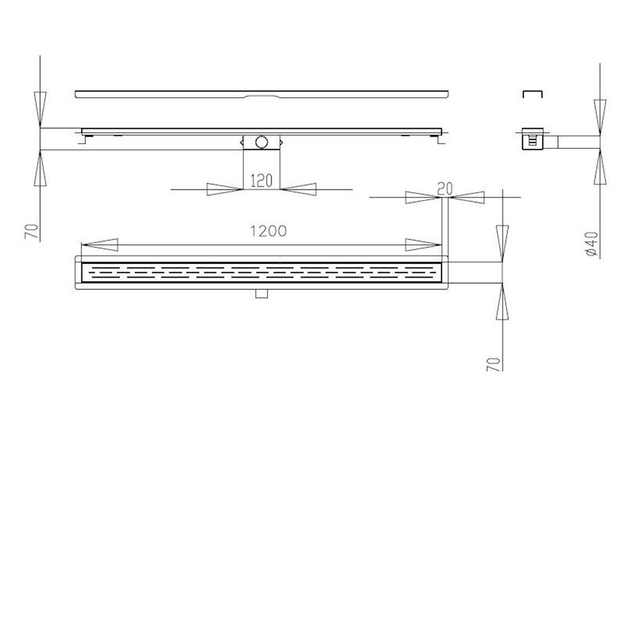 Douchegoot Best Design Nice Met Flens 120cm RVS