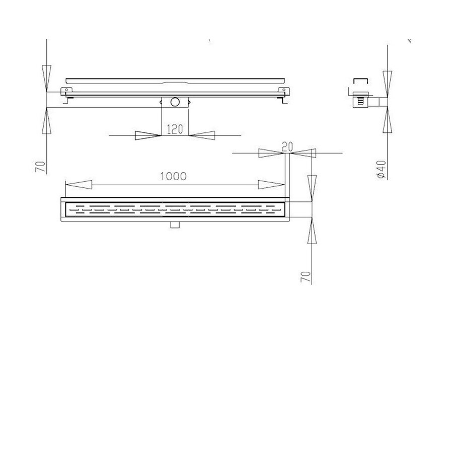 Douchegoot Best Design Nice Met Flens 100cm RVS