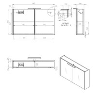 Best-Design "Happy" MDF Spiegelkast + Verlichting 100x60cm Wit