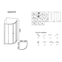 Best-Design "Project" 1/4 Ronde Douchecabine 100x100x190cm Glas 5mm Aluminium Profiel
