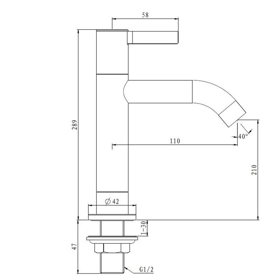Best-Design Chrome "High-Zine" Hoge Toiletkraan