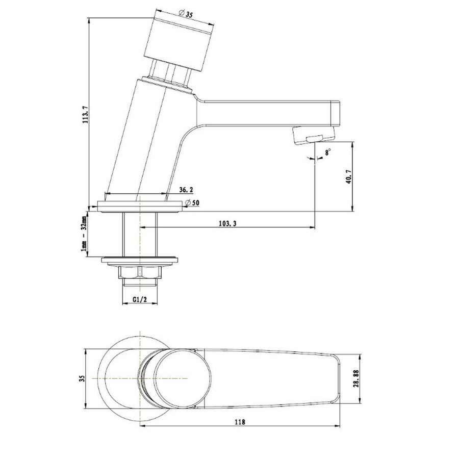 Best-Design Chrome "Delay-Lorim" Toiletkraan